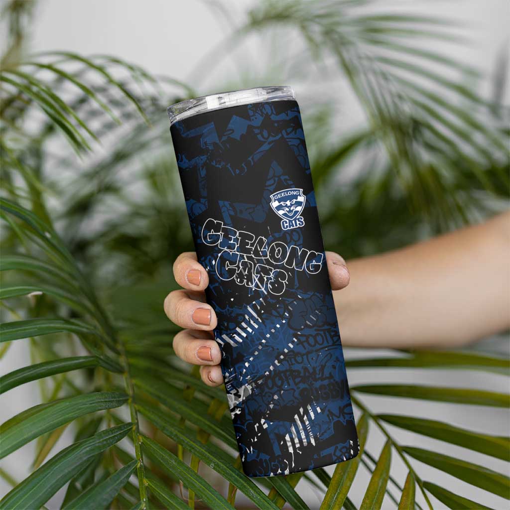 Geelong Cats Skinny Tumbler Urban Graffiti Street Art - Bold Abstract Spray Paint