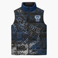 Geelong Cats Sleeveless Puffer Jacket Urban Graffiti Street Art - Bold Abstract Spray Paint