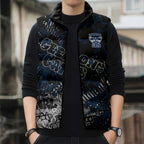 Geelong Cats Sleeveless Puffer Jacket Urban Graffiti Street Art - Bold Abstract Spray Paint