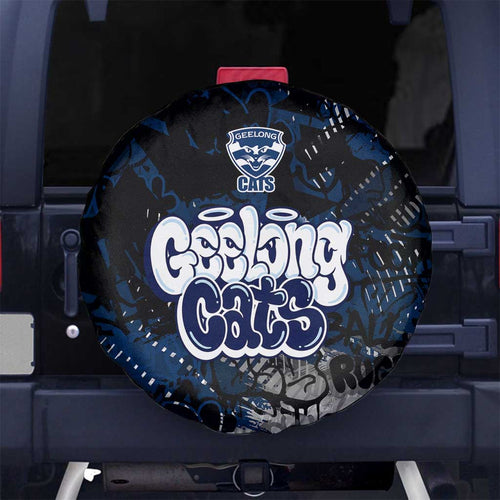 Geelong Cats Spare Tire Cover Urban Graffiti Street Art - Bold Abstract Spray Paint