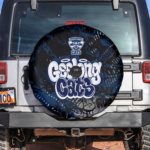 Geelong Cats Spare Tire Cover Urban Graffiti Street Art - Bold Abstract Spray Paint