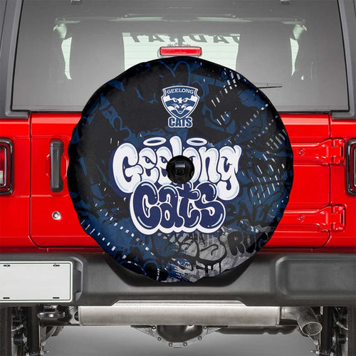 Geelong Cats Spare Tire Cover Urban Graffiti Street Art - Bold Abstract Spray Paint