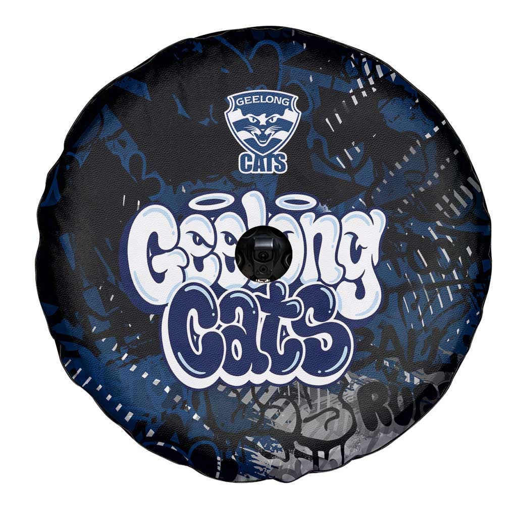 Geelong Cats Spare Tire Cover Urban Graffiti Street Art - Bold Abstract Spray Paint