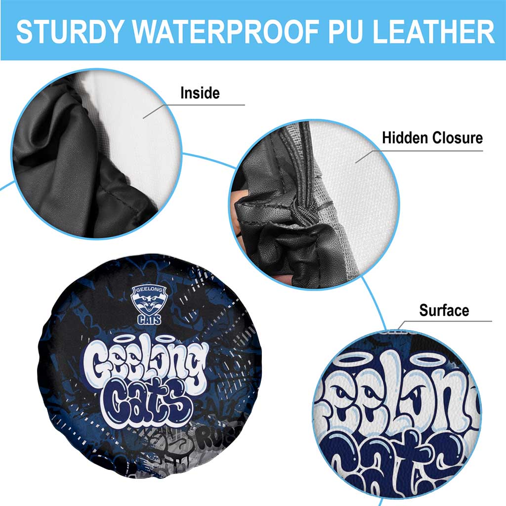 Geelong Cats Spare Tire Cover Urban Graffiti Street Art - Bold Abstract Spray Paint
