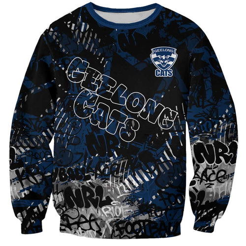 Geelong Cats Sweatshirt Urban Graffiti Street Art - Bold Abstract Spray Paint