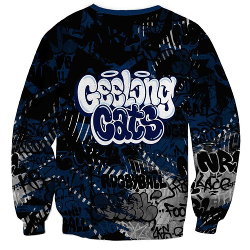 Geelong Cats Sweatshirt Urban Graffiti Street Art - Bold Abstract Spray Paint