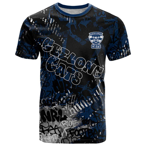 Geelong Cats T Shirt Urban Graffiti Street Art - Bold Abstract Spray Paint