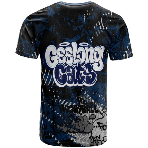 Geelong Cats T Shirt Urban Graffiti Street Art - Bold Abstract Spray Paint