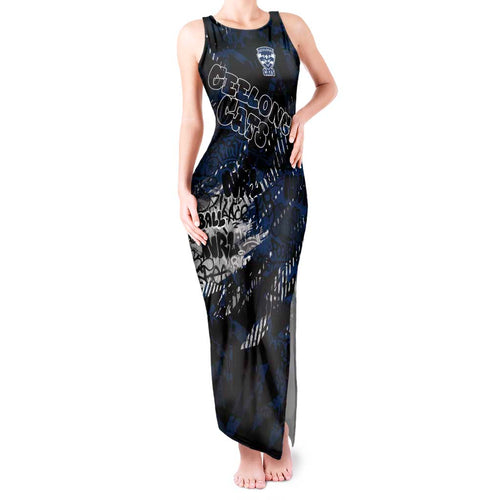 Geelong Cats Tank Maxi Dress Urban Graffiti Street Art - Bold Abstract Spray Paint