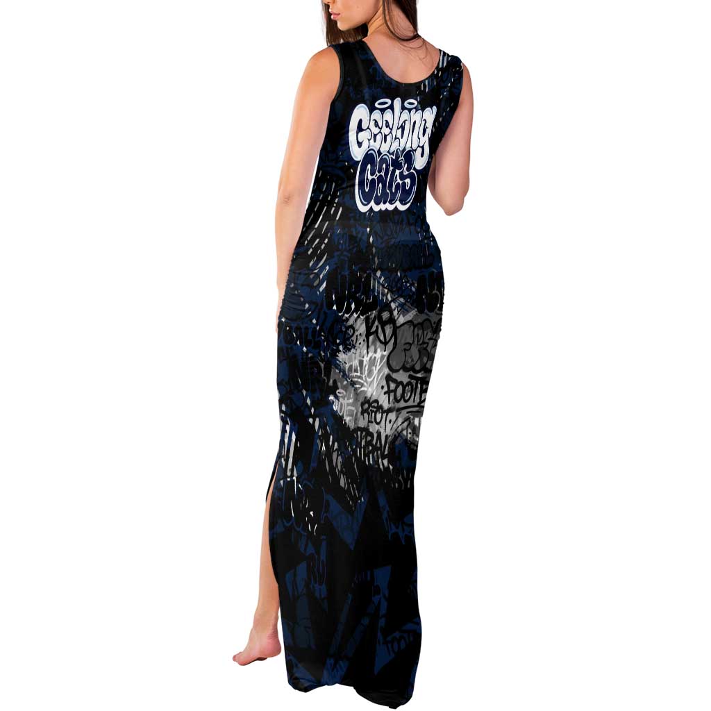Geelong Cats Tank Maxi Dress Urban Graffiti Street Art - Bold Abstract Spray Paint