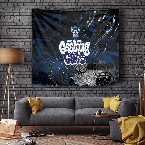 Geelong Cats Tapestry Urban Graffiti Street Art - Bold Abstract Spray Paint