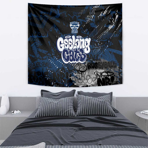 Geelong Cats Tapestry Urban Graffiti Street Art - Bold Abstract Spray Paint
