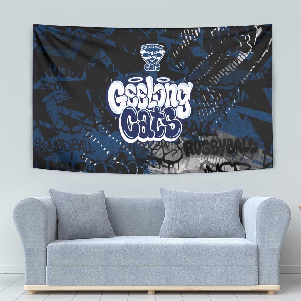 Geelong Cats Tapestry Urban Graffiti Street Art - Bold Abstract Spray Paint
