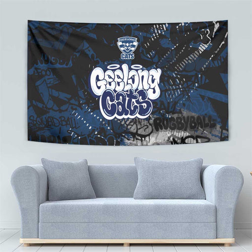 Geelong Cats Tapestry Urban Graffiti Street Art - Bold Abstract Spray Paint
