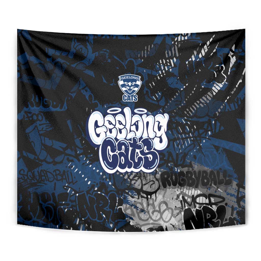 Geelong Cats Tapestry Urban Graffiti Street Art - Bold Abstract Spray Paint