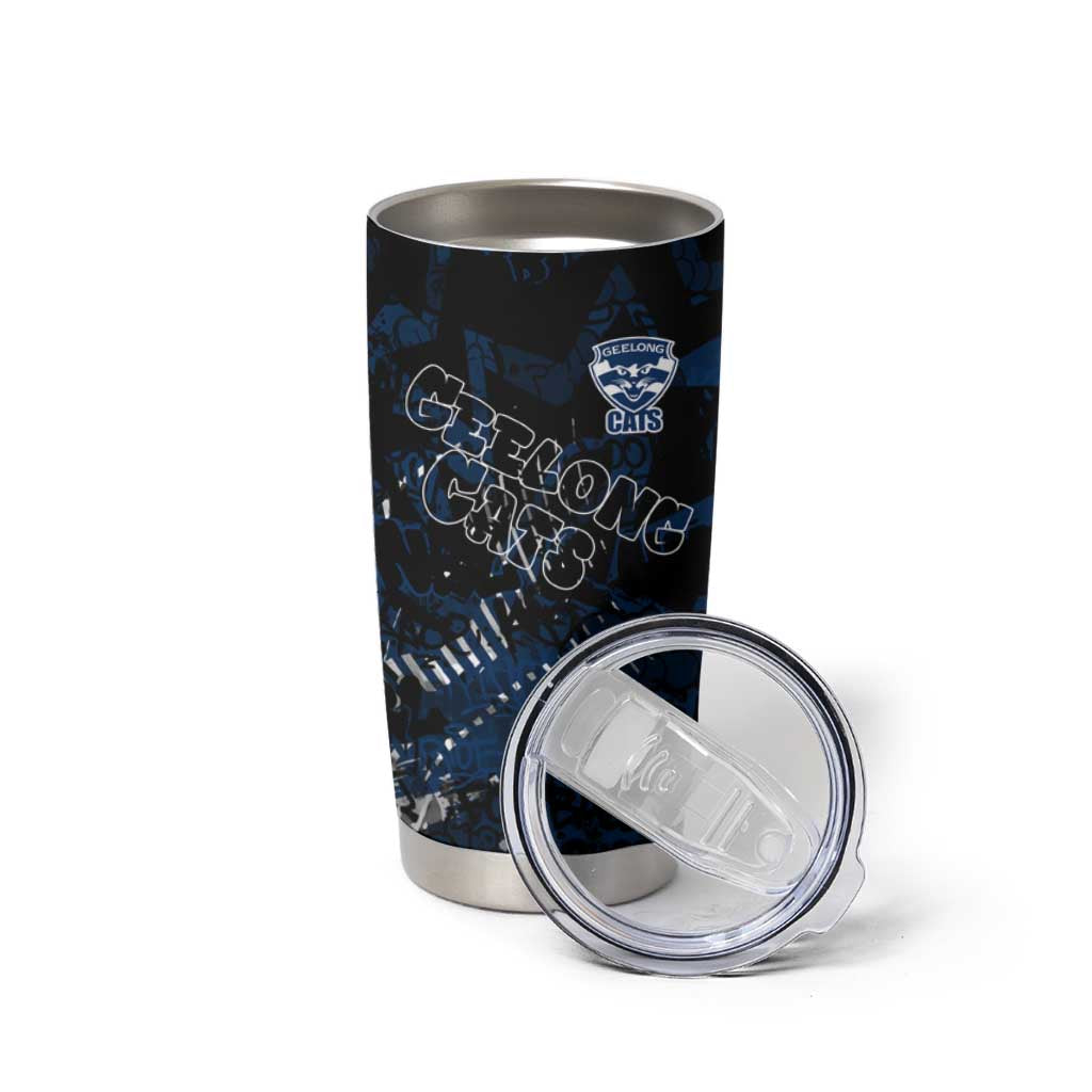 Geelong Cats Tumbler Cup Urban Graffiti Street Art - Bold Abstract Spray Paint