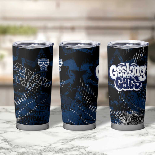 Geelong Cats Tumbler Cup Urban Graffiti Street Art - Bold Abstract Spray Paint