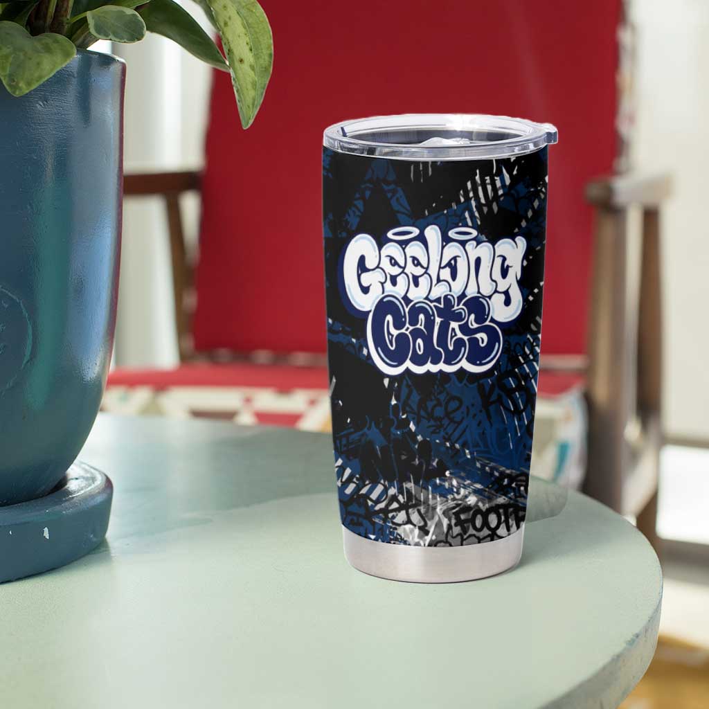 Geelong Cats Tumbler Cup Urban Graffiti Street Art - Bold Abstract Spray Paint