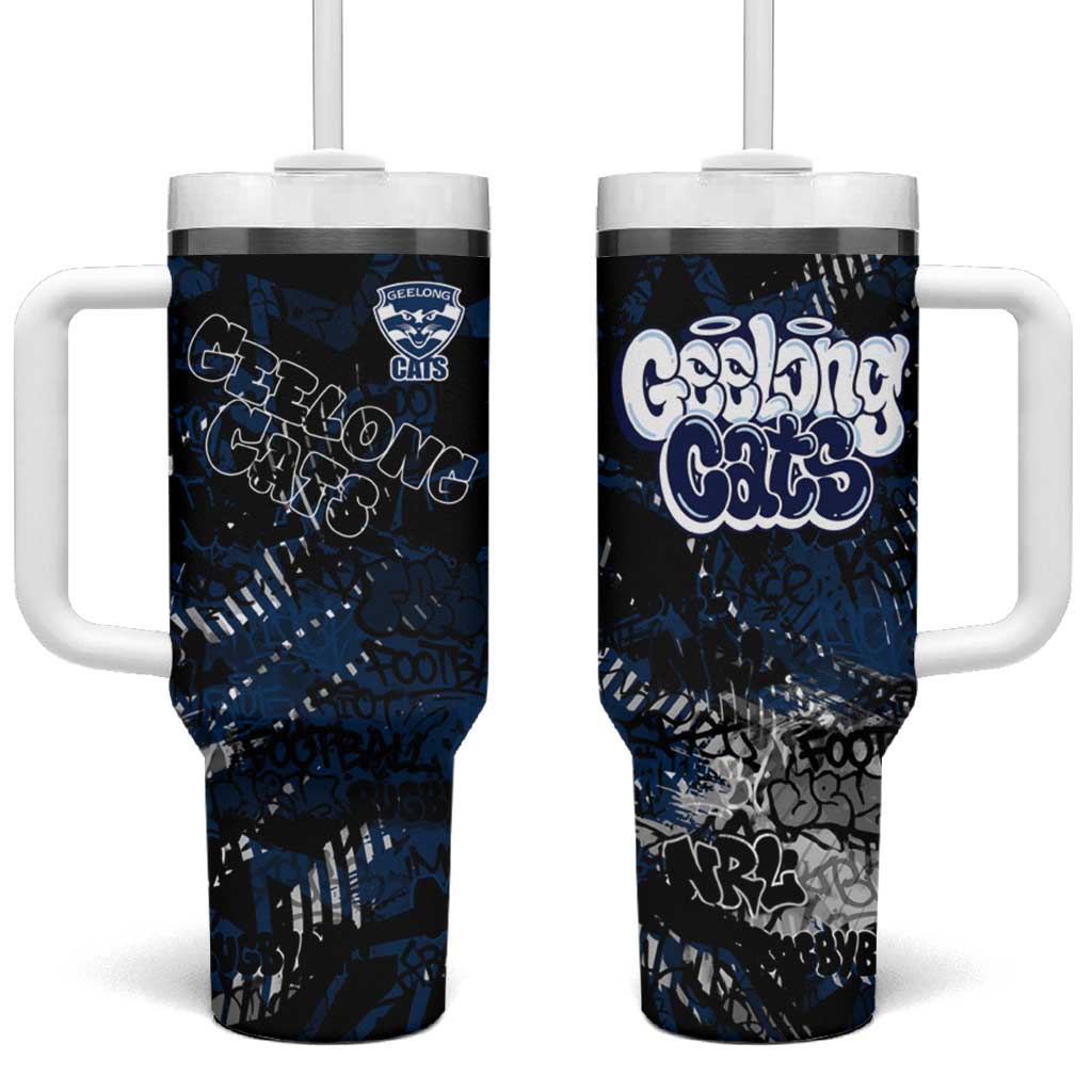 Geelong Cats Tumbler With Handle Urban Graffiti Street Art - Bold Abstract Spray Paint