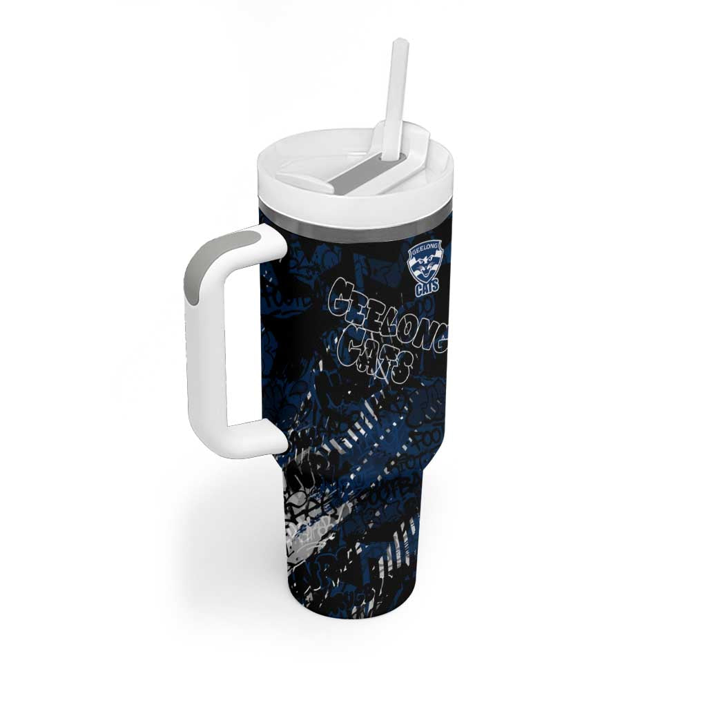 Geelong Cats Tumbler With Handle Urban Graffiti Street Art - Bold Abstract Spray Paint
