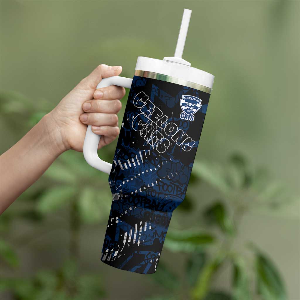 Geelong Cats Tumbler With Handle Urban Graffiti Street Art - Bold Abstract Spray Paint
