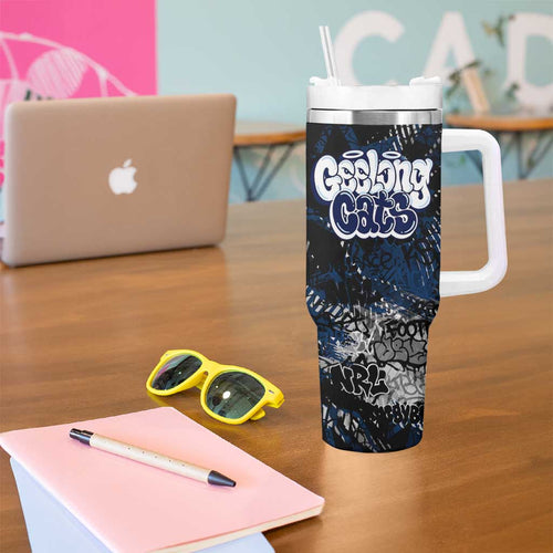 Geelong Cats Tumbler With Handle Urban Graffiti Street Art - Bold Abstract Spray Paint