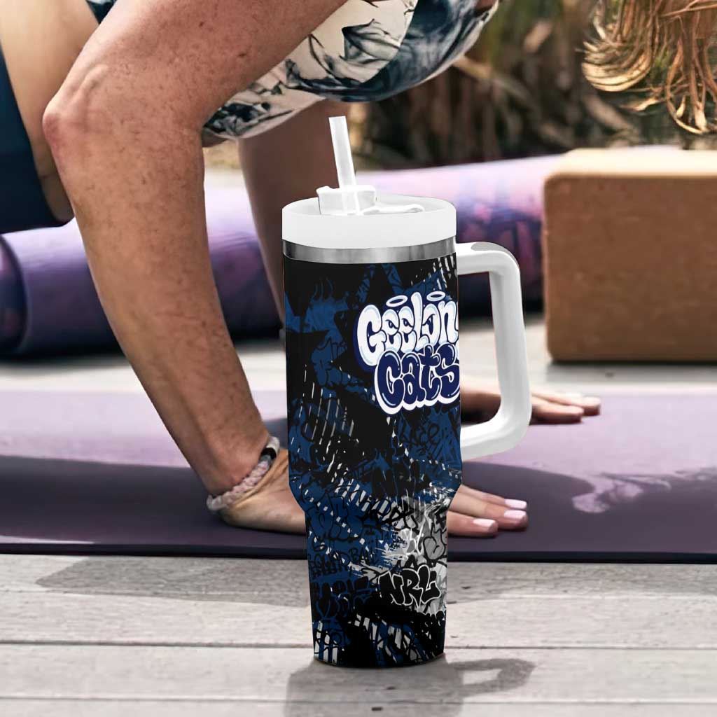 Geelong Cats Tumbler With Handle Urban Graffiti Street Art - Bold Abstract Spray Paint
