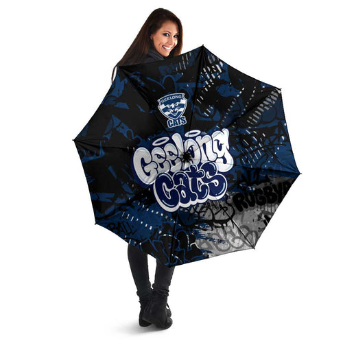 Geelong Cats Umbrella Urban Graffiti Street Art - Bold Abstract Spray Paint