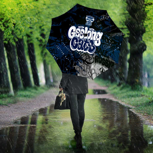 Geelong Cats Umbrella Urban Graffiti Street Art - Bold Abstract Spray Paint