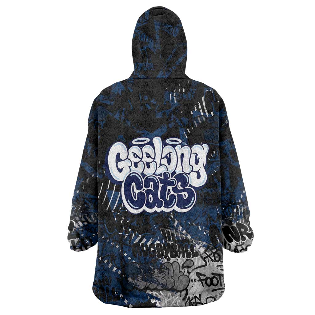 Geelong Cats Wearable Blanket Hoodie Urban Graffiti Street Art - Bold Abstract Spray Paint