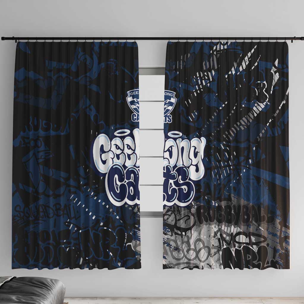 Geelong Cats Window Curtain Urban Graffiti Street Art - Bold Abstract Spray Paint