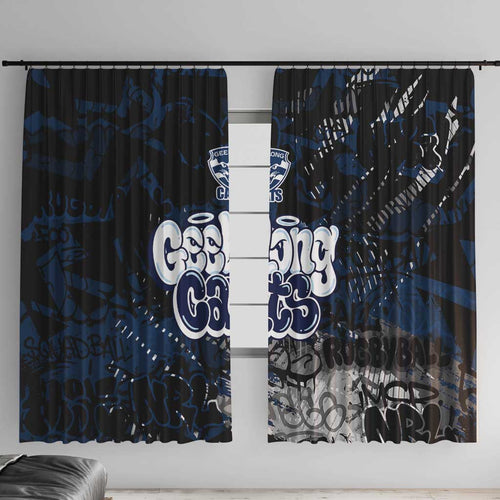 Geelong Cats Window Curtain Urban Graffiti Street Art - Bold Abstract Spray Paint