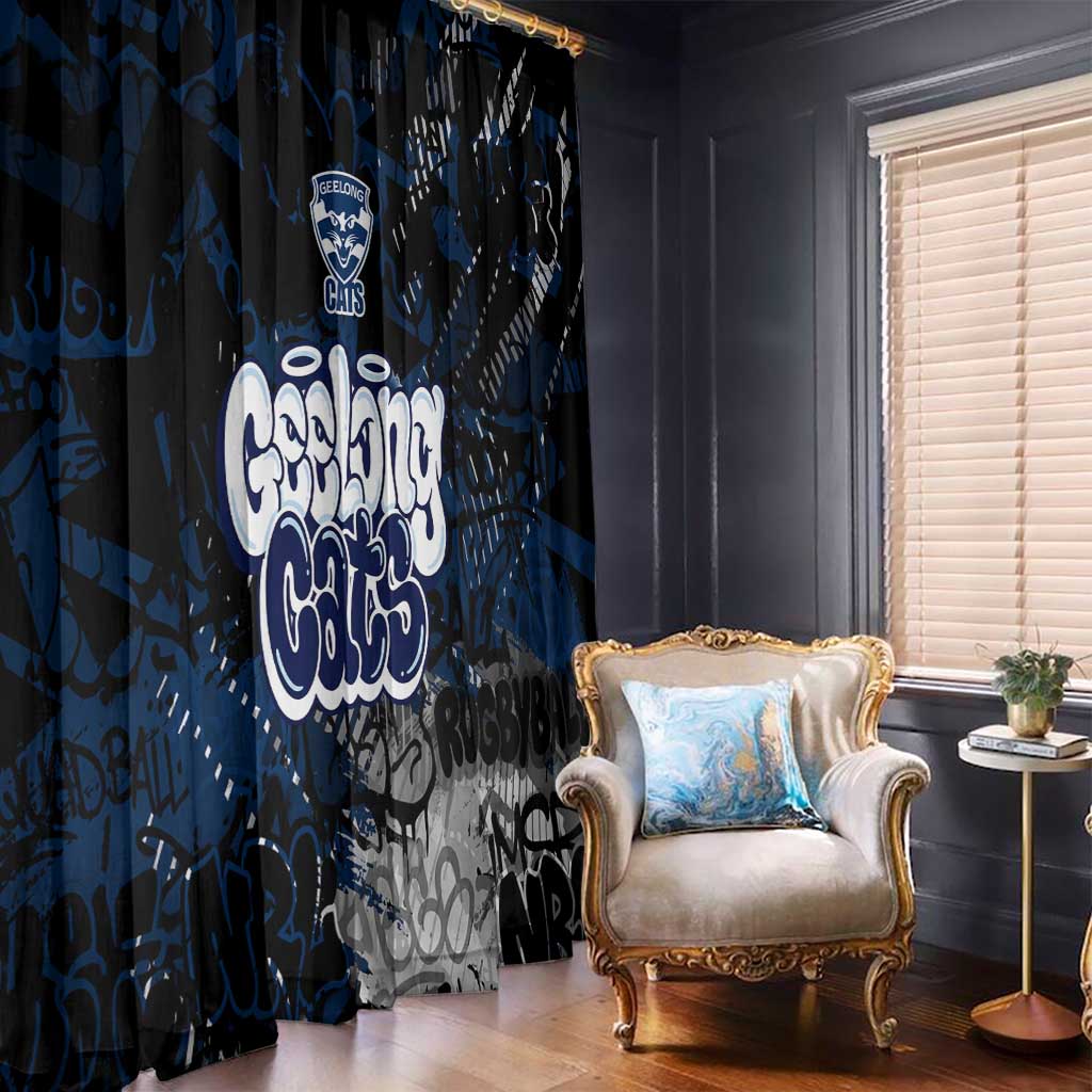 Geelong Cats Window Curtain Urban Graffiti Street Art - Bold Abstract Spray Paint