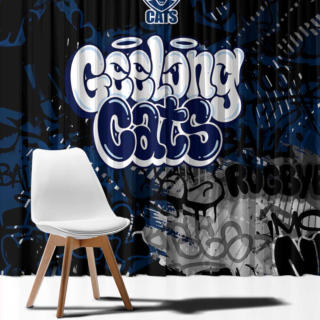Geelong Cats Window Curtain Urban Graffiti Street Art - Bold Abstract Spray Paint