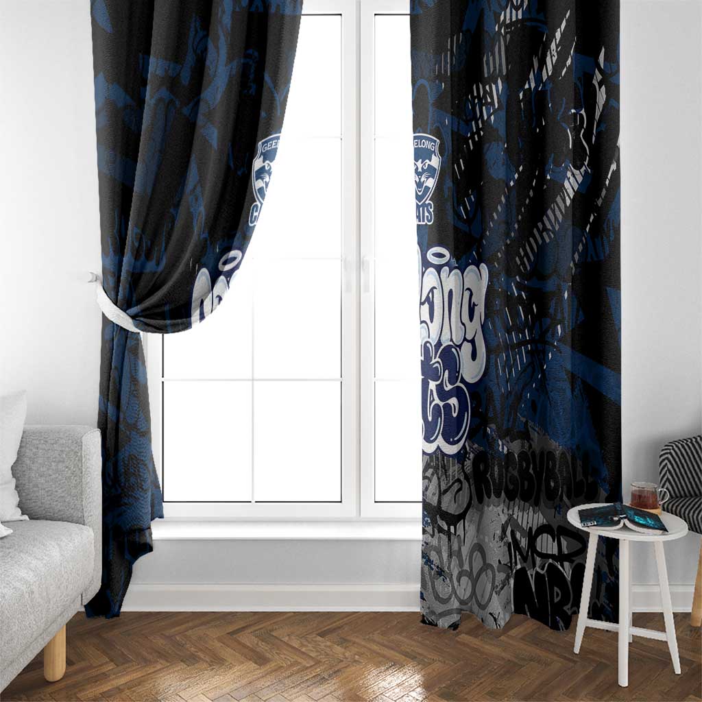 Geelong Cats Window Curtain Urban Graffiti Street Art - Bold Abstract Spray Paint