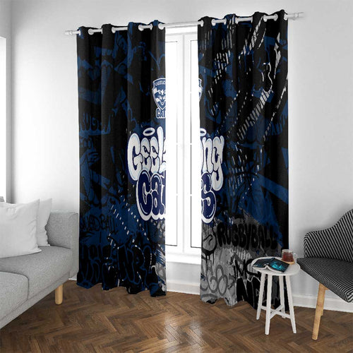 Geelong Cats Window Curtain Urban Graffiti Street Art - Bold Abstract Spray Paint