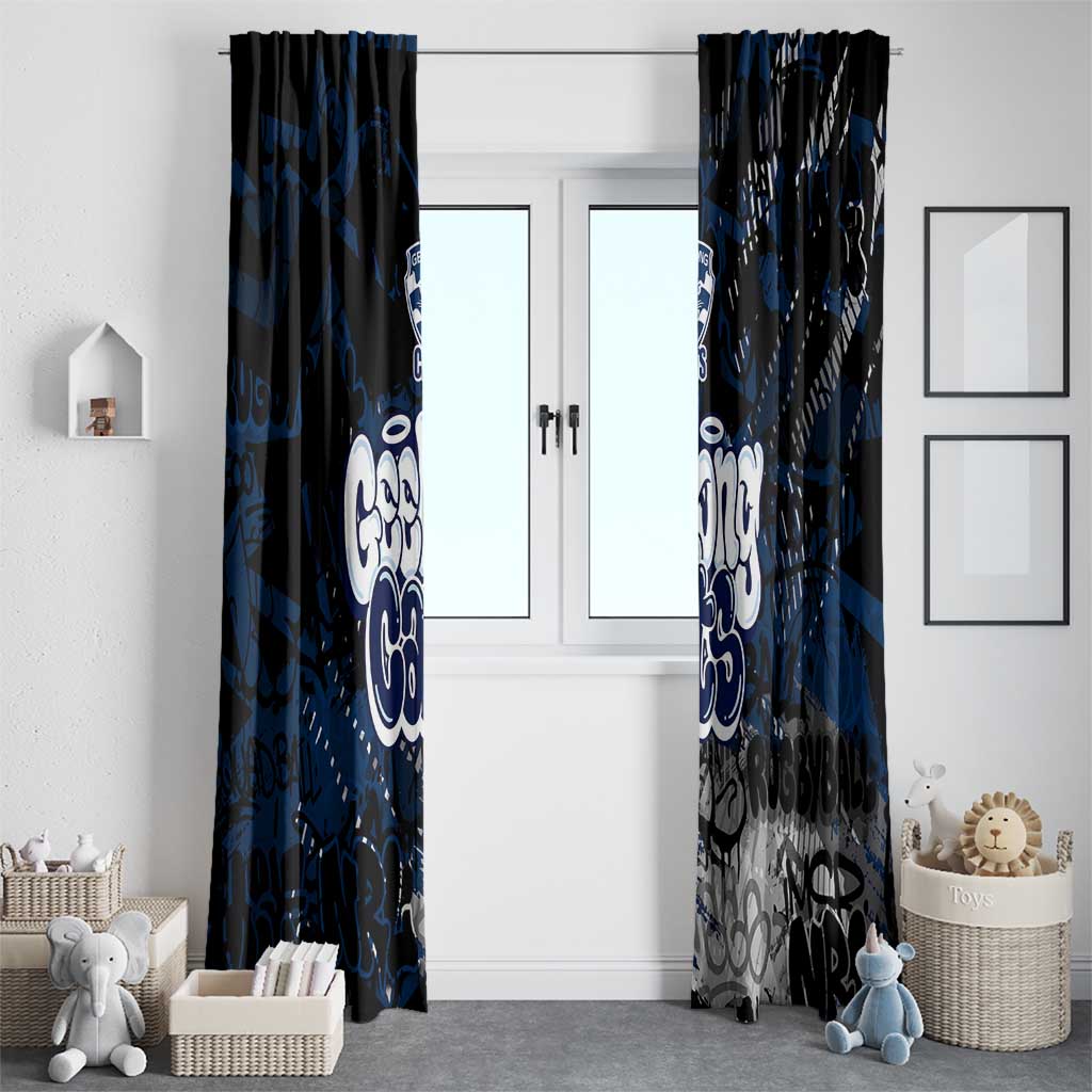 Geelong Cats Window Curtain Urban Graffiti Street Art - Bold Abstract Spray Paint