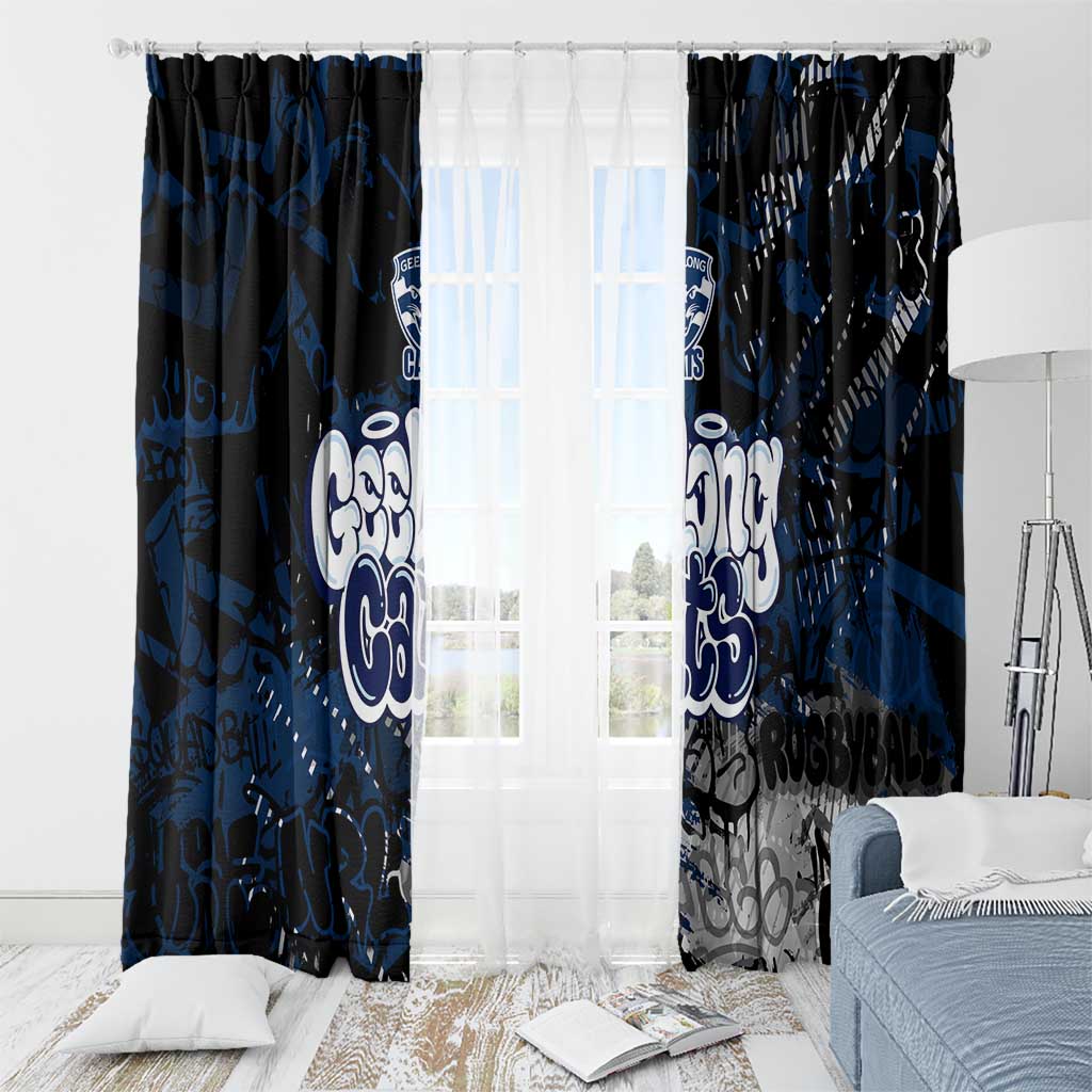 Geelong Cats Window Curtain Urban Graffiti Street Art - Bold Abstract Spray Paint