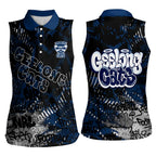 Geelong Cats Women Sleeveless Polo Shirt Urban Graffiti Street Art - Bold Abstract Spray Paint