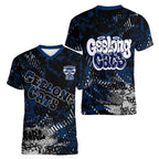 Geelong Cats Women V-Neck T-Shirt Urban Graffiti Street Art - Bold Abstract Spray Paint