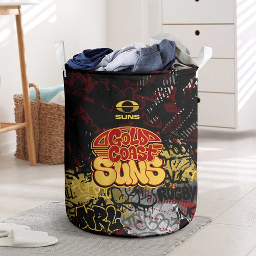 Gold Coast Suns Laundry Basket Urban Graffiti Street Art - Bold Abstract Spray Paint