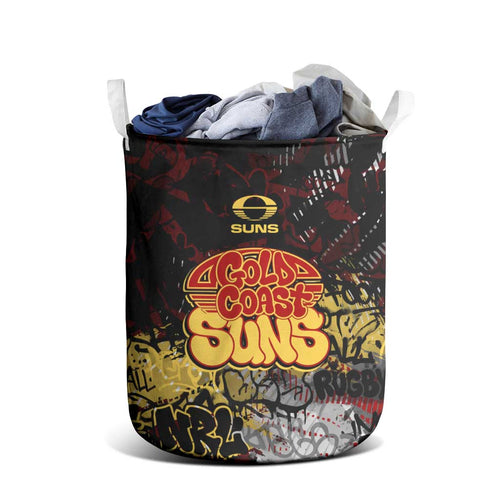 Gold Coast Suns Laundry Basket Urban Graffiti Street Art - Bold Abstract Spray Paint