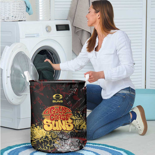 Gold Coast Suns Laundry Basket Urban Graffiti Street Art - Bold Abstract Spray Paint