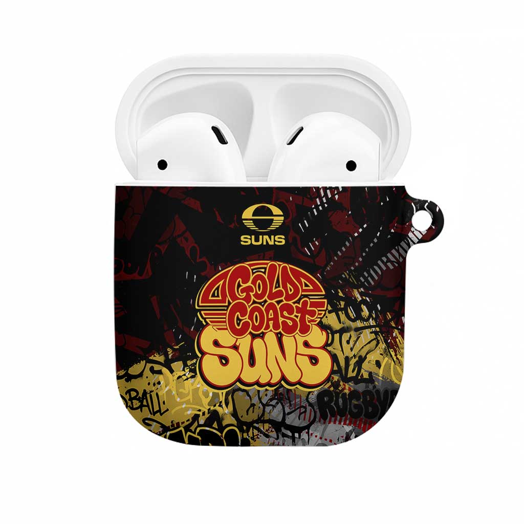 Gold Coast Suns AirPods Case Urban Graffiti Street Art - Bold Abstract Spray Paint