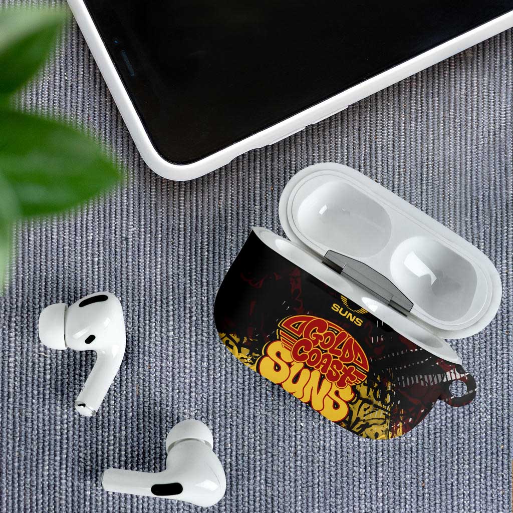 Gold Coast Suns AirPods Case Urban Graffiti Street Art - Bold Abstract Spray Paint