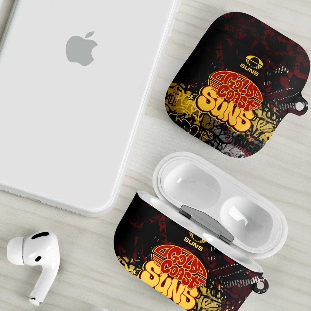Gold Coast Suns AirPods Case Urban Graffiti Street Art - Bold Abstract Spray Paint