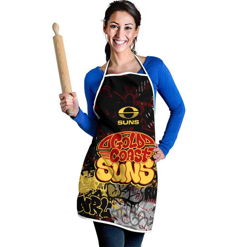 Gold Coast Suns Apron Urban Graffiti Street Art - Bold Abstract Spray Paint
