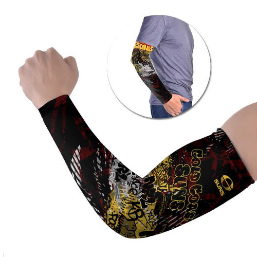 Gold Coast Suns Arm Sleeves Urban Graffiti Street Art - Bold Abstract Spray Paint
