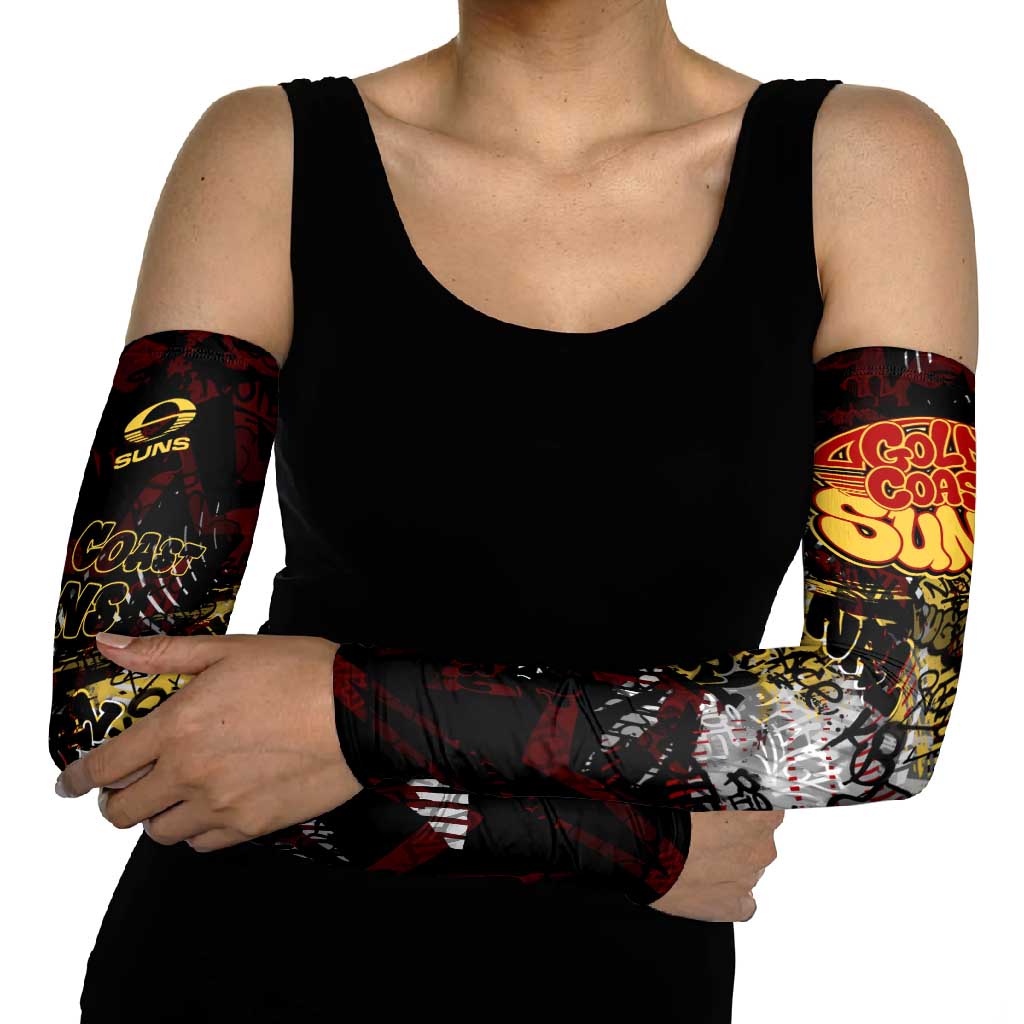 Gold Coast Suns Arm Sleeves Urban Graffiti Street Art - Bold Abstract Spray Paint