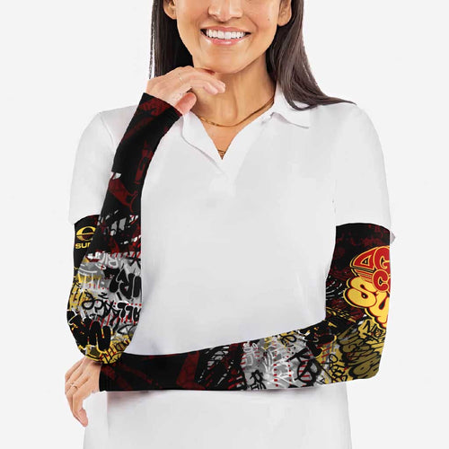Gold Coast Suns Arm Sleeves Urban Graffiti Street Art - Bold Abstract Spray Paint